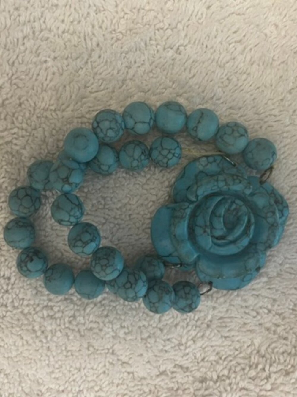 Fashion simulated turquoise beaded bracelet